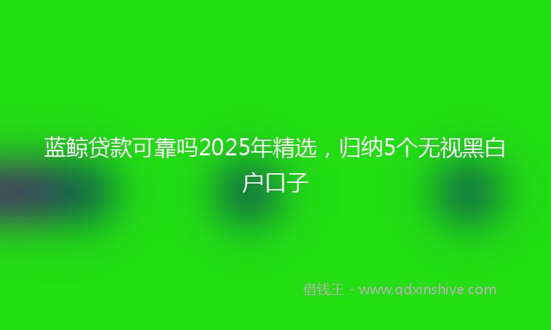 蓝鲸贷款可靠吗2025年精选，归纳5个无视黑白户口子