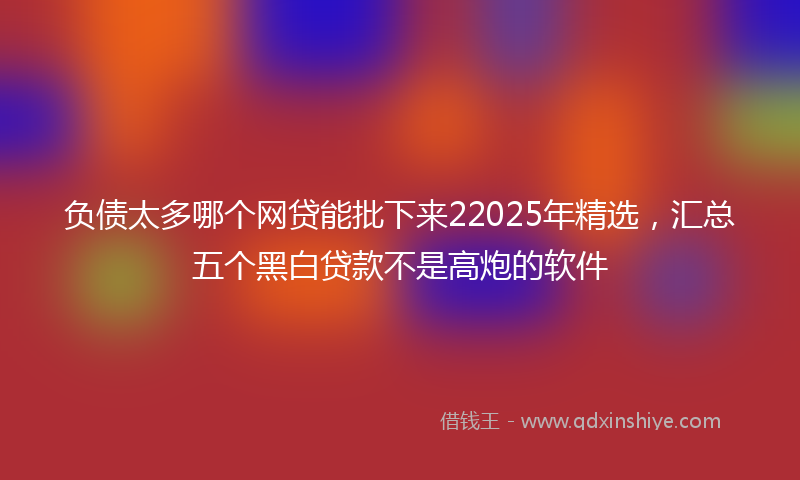 负债太多哪个网贷能批下来22025年精选，汇总五个黑白贷款不是高炮的软件