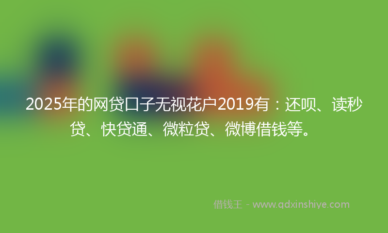 2025年的网贷口子无视花户2019有：还呗、读秒贷、快贷通、微粒贷、微博借钱等。
