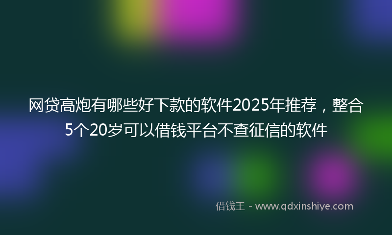 网贷高炮有哪些好下款的软件2025年推荐，整合5个20岁可以借钱平台不查征信的软件
