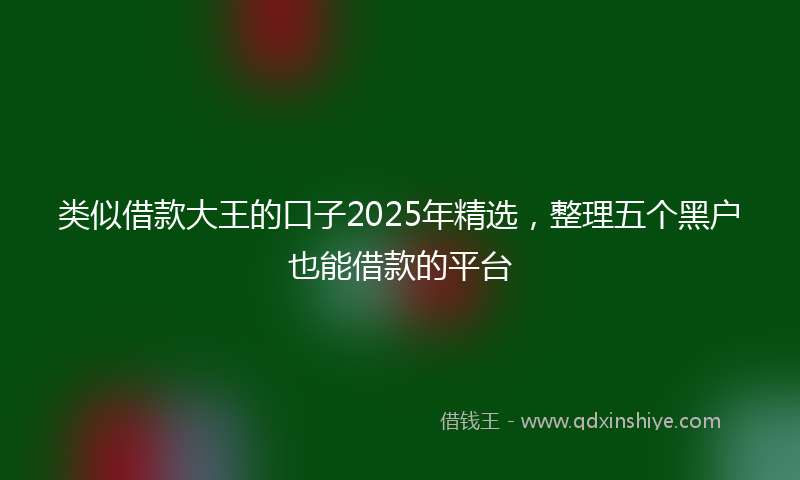 类似借款大王的口子2025年精选，整理五个黑户也能借款的平台