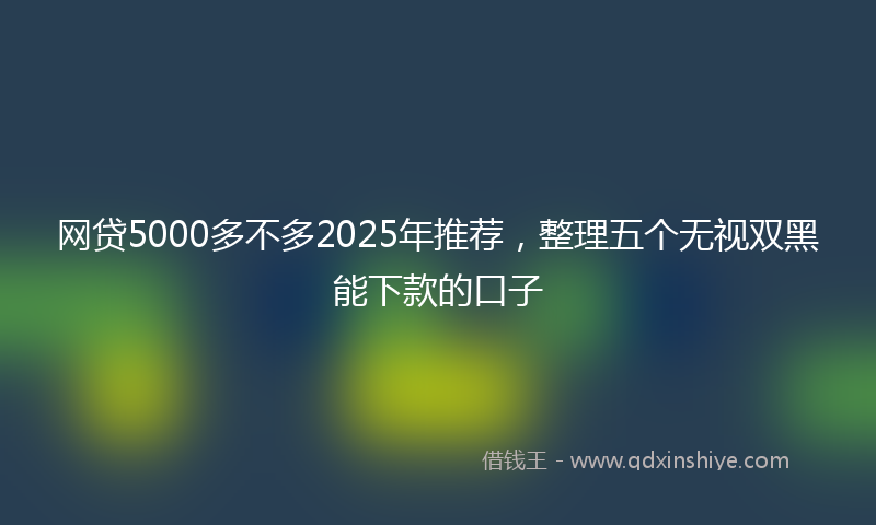 网贷5000多不多2025年推荐，整理五个无视双黑能下款的口子