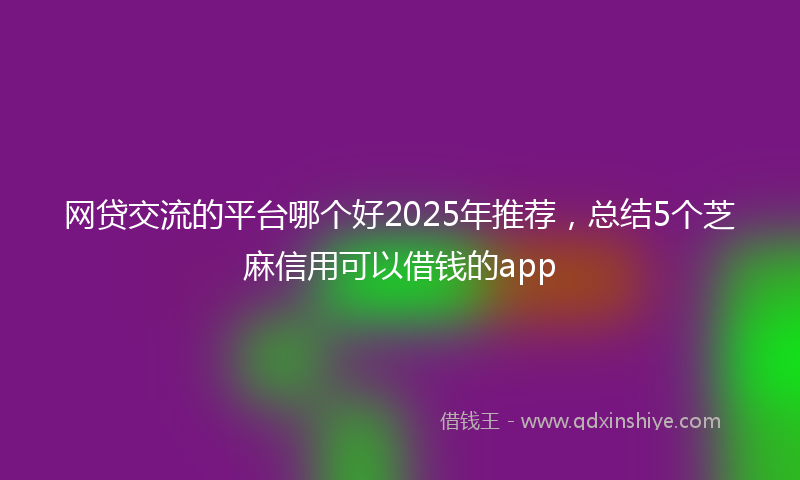 网贷交流的平台哪个好2025年推荐，总结5个芝麻信用可以借钱的app