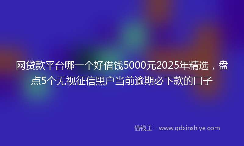 网贷款平台哪一个好借钱5000元2025年精选，盘点5个无视征信黑户当前逾期必下款的口子