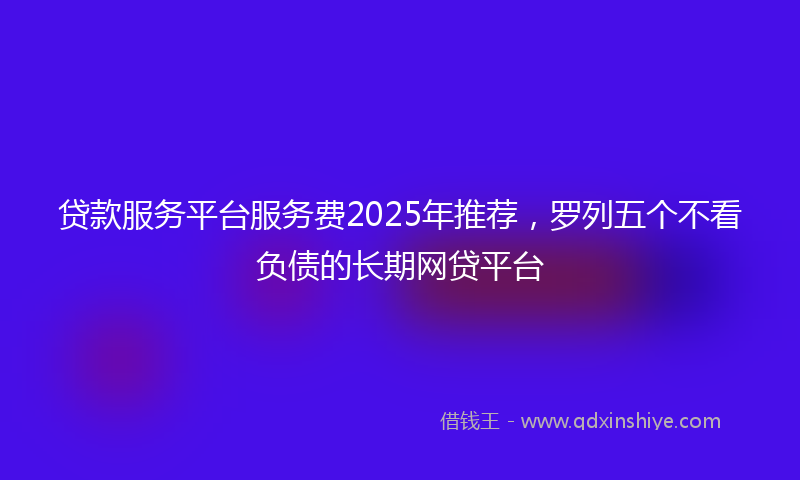 贷款服务平台服务费2025年推荐，罗列五个不看负债的长期网贷平台