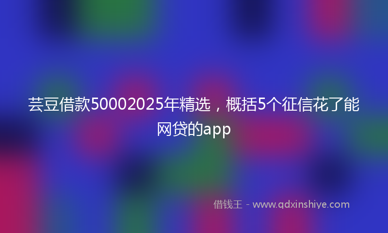 芸豆借款50002025年精选，概括5个征信花了能网贷的app