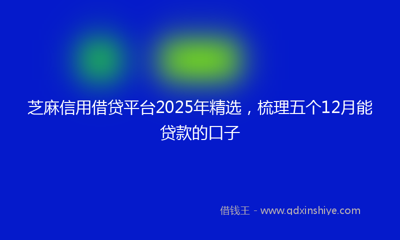 芝麻信用借贷平台2025年精选，梳理五个12月能贷款的口子