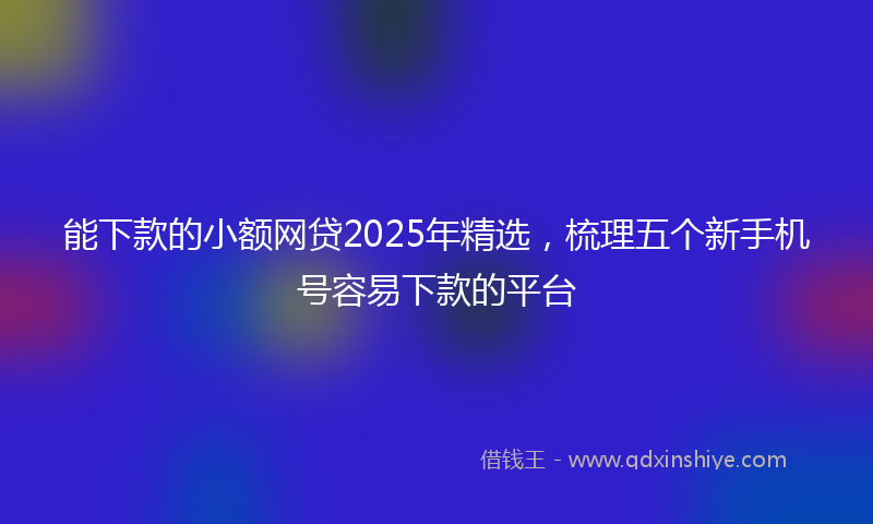 能下款的小额网贷2025年精选，梳理五个新手机号容易下款的平台