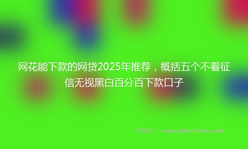 网花能下款的网贷2025年推荐，概括五个不看征信无视黑白百分百下款口子