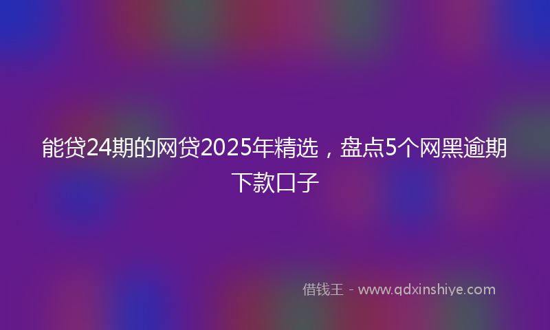 能贷24期的网贷2025年精选，盘点5个网黑逾期下款口子
