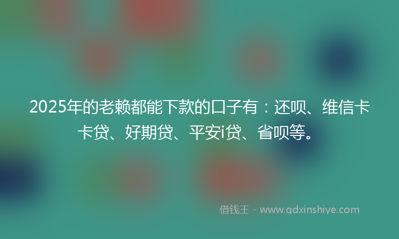 2025年的老赖都能下款的口子有：还呗、维信卡卡贷、好期贷、平安i贷、省呗等。