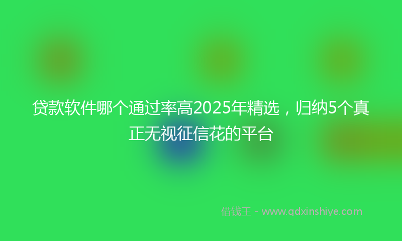 贷款软件哪个通过率高2025年精选，归纳5个真正无视征信花的平台