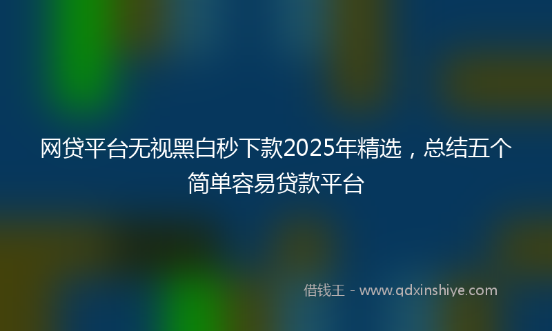 网贷平台无视黑白秒下款2025年精选，总结五个简单容易贷款平台