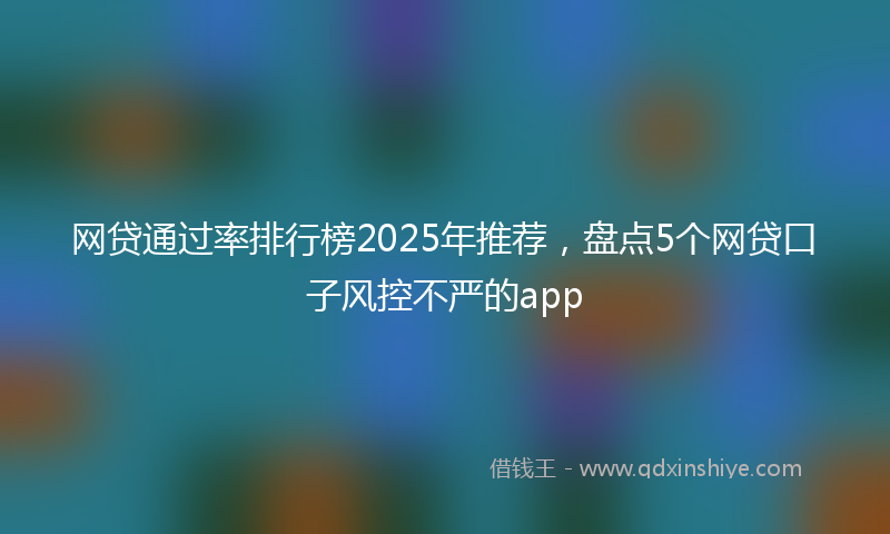 网贷通过率排行榜2025年推荐，盘点5个网贷口子风控不严的app