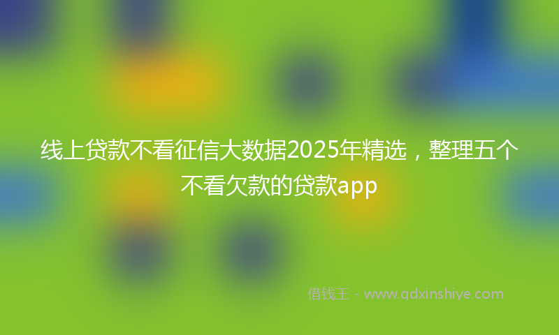 线上贷款不看征信大数据2025年精选，整理五个不看欠款的贷款app