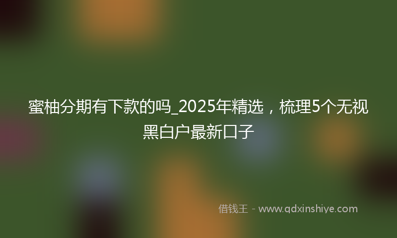 蜜柚分期有下款的吗_2025年精选，梳理5个无视黑白户最新口子