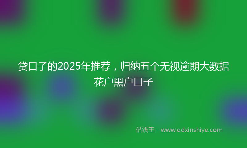 贷口子的2025年推荐，归纳五个无视逾期大数据花户黑户口子