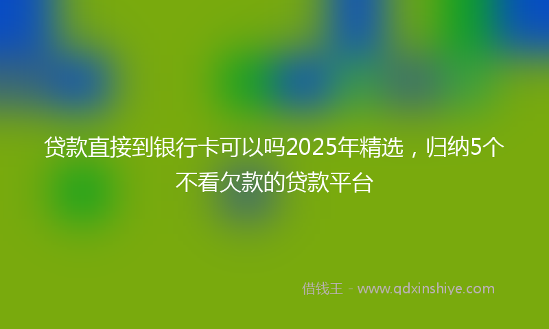 贷款直接到银行卡可以吗2025年精选，归纳5个不看欠款的贷款平台