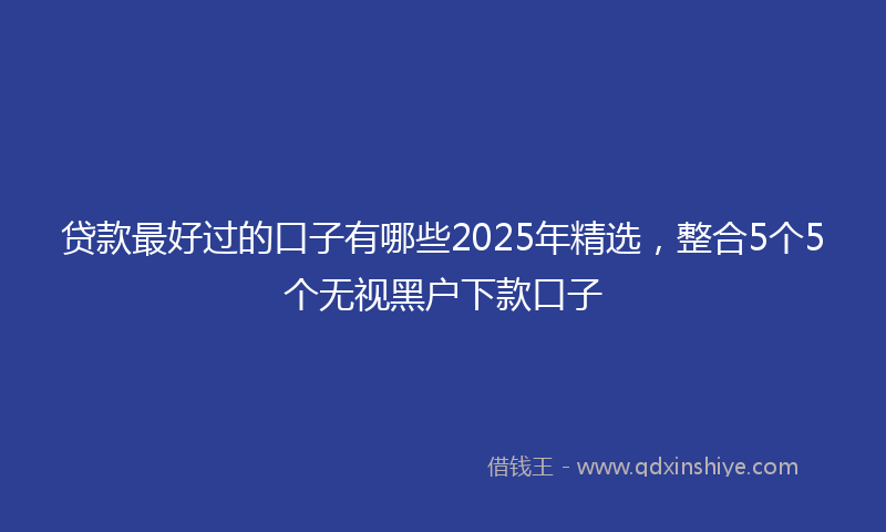 贷款最好过的口子有哪些2025年精选，整合5个5个无视黑户下款口子
