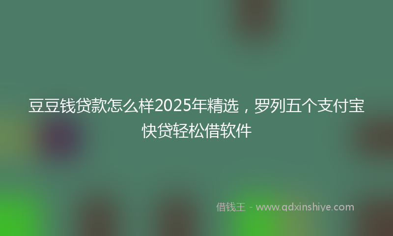 豆豆钱贷款怎么样2025年精选，罗列五个支付宝快贷轻松借软件