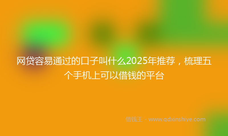 网贷容易通过的口子叫什么2025年推荐，梳理五个手机上可以借钱的平台