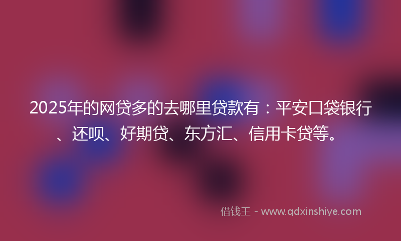 2025年的网贷多的去哪里贷款有：平安口袋银行、还呗、好期贷、东方汇、信用卡贷等。