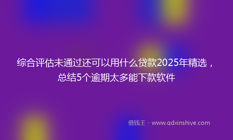 综合评估未通过还可以用什么贷款2025年精选，总结5个逾期太多能下款软件