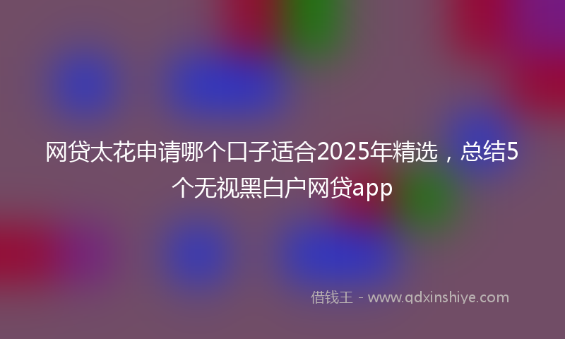网贷太花申请哪个口子适合2025年精选，总结5个无视黑白户网贷app