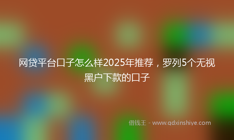网贷平台口子怎么样2025年推荐，罗列5个无视黑户下款的口子