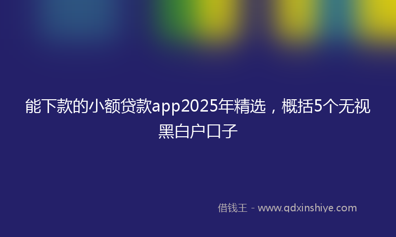 能下款的小额贷款app2025年精选，概括5个无视黑白户口子