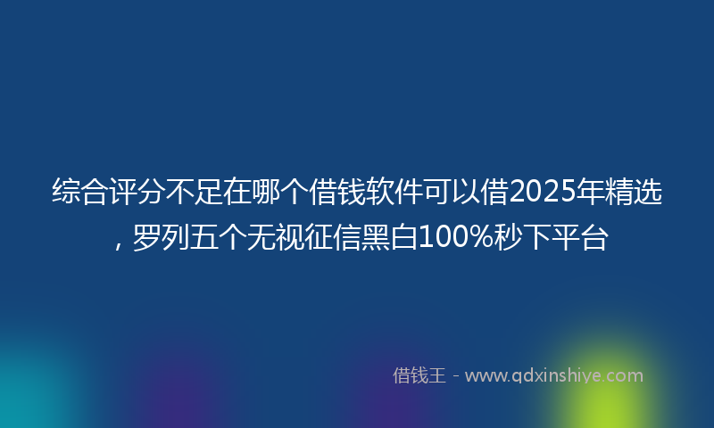 综合评分不足在哪个借钱软件可以借2025年精选，罗列五个无视征信黑白100%秒下平台