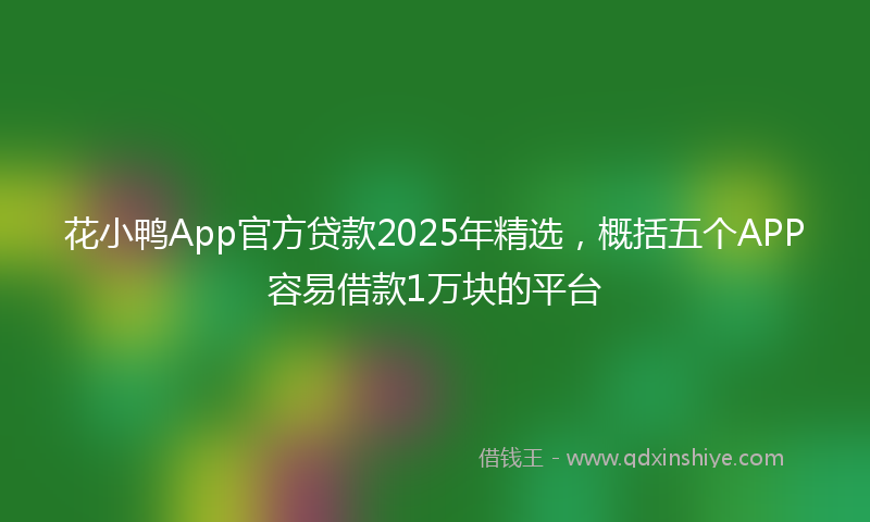 花小鸭App官方贷款2025年精选，概括五个APP容易借款1万块的平台