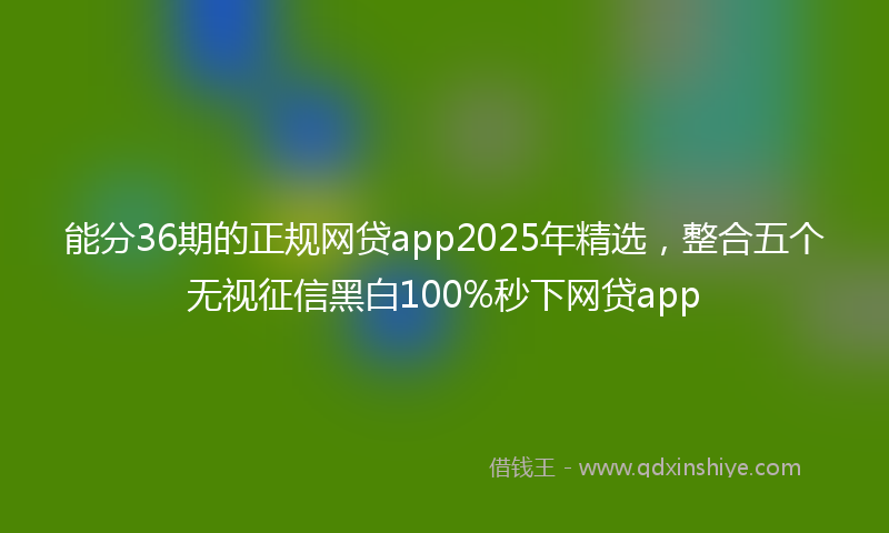能分36期的正规网贷app2025年精选，整合五个无视征信黑白100%秒下网贷app