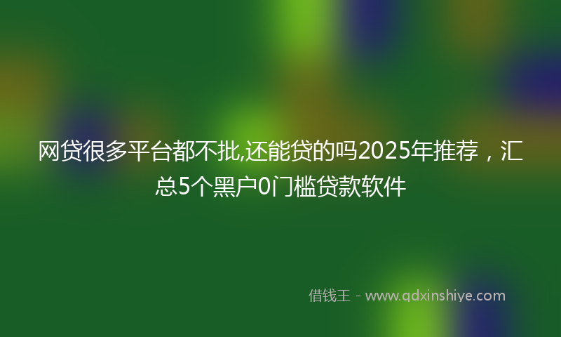 网贷很多平台都不批,还能贷的吗2025年推荐，汇总5个黑户0门槛贷款软件