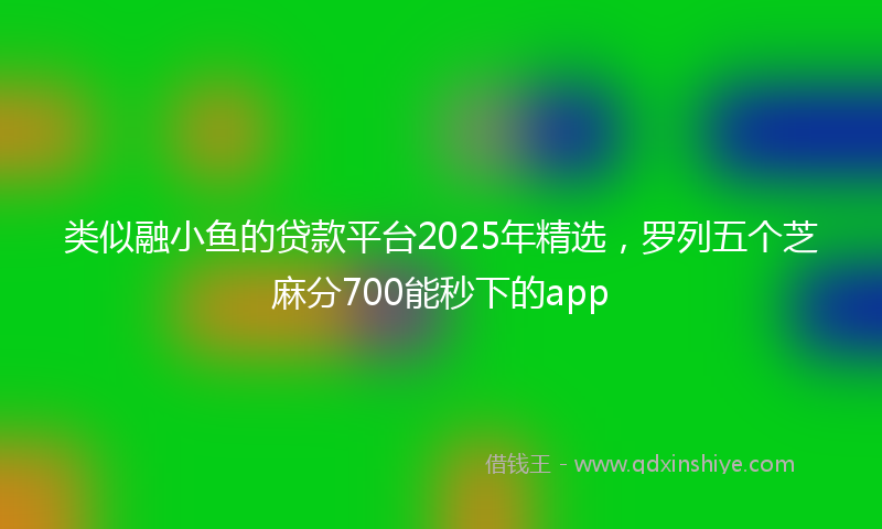 类似融小鱼的贷款平台2025年精选，罗列五个芝麻分700能秒下的app