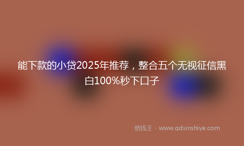 能下款的小贷2025年推荐，整合五个无视征信黑白100%秒下口子