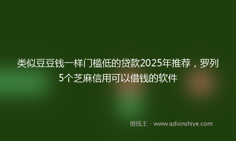 类似豆豆钱一样门槛低的贷款2025年推荐，罗列5个芝麻信用可以借钱的软件