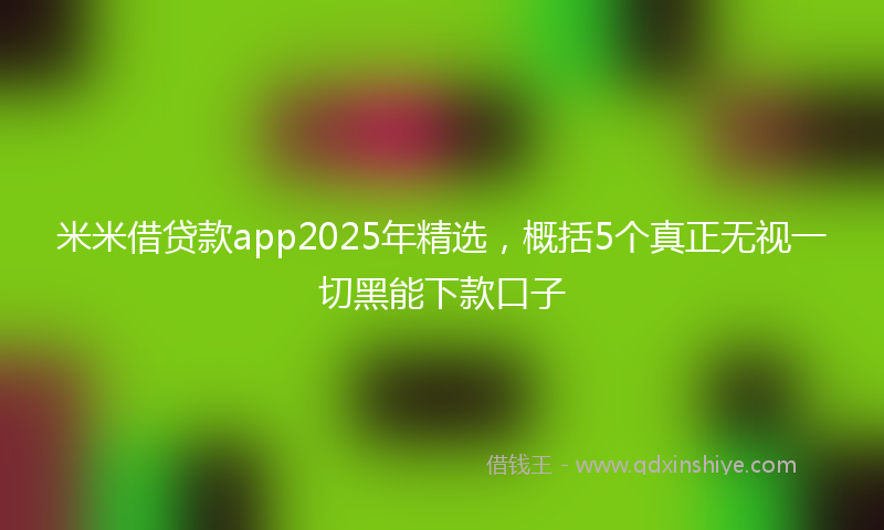 米米借贷款app2025年精选，概括5个真正无视一切黑能下款口子