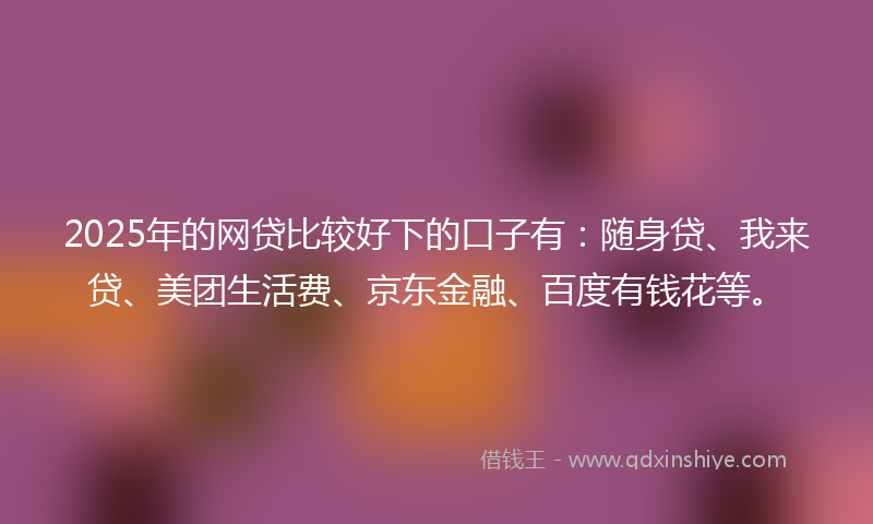 2025年的网贷比较好下的口子有：随身贷、我来贷、美团生活费、京东金融、百度有钱花等。