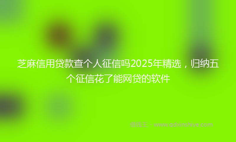 芝麻信用贷款查个人征信吗2025年精选，归纳五个征信花了能网贷的软件