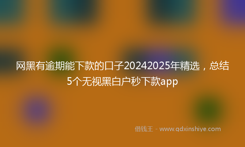 网黑有逾期能下款的口子20242025年精选，总结5个无视黑白户秒下款app