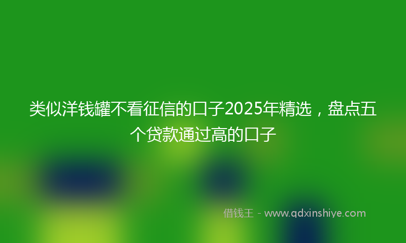 类似洋钱罐不看征信的口子2025年精选，盘点五个贷款通过高的口子