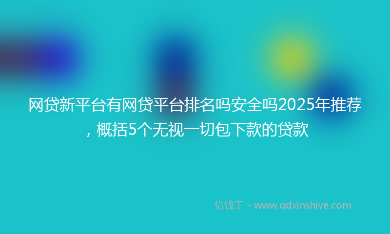 网贷新平台有网贷平台排名吗安全吗2025年推荐，概括5个无视一切包下款的贷款