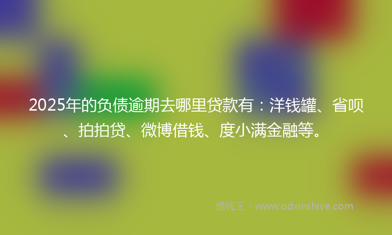 2025年的负债逾期去哪里贷款有：洋钱罐、省呗、拍拍贷、微博借钱、度小满金融等。