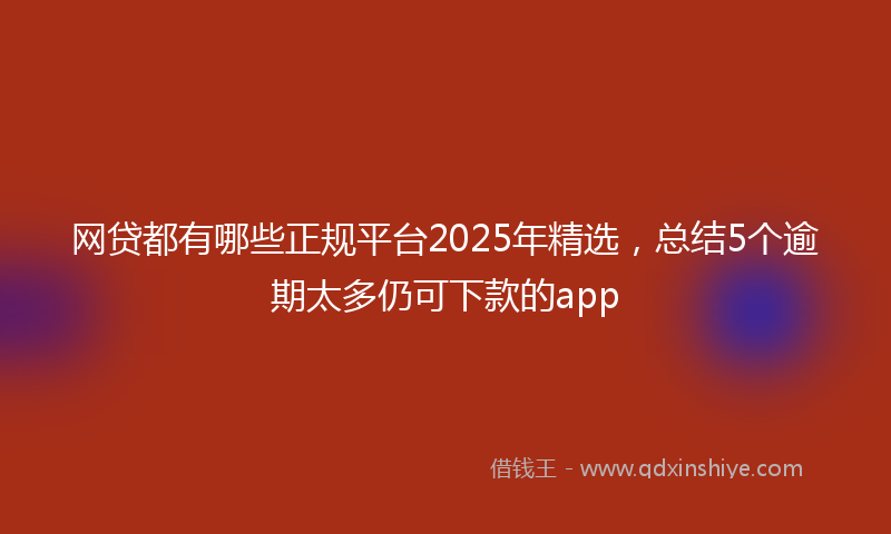 网贷都有哪些正规平台2025年精选，总结5个逾期太多仍可下款的app