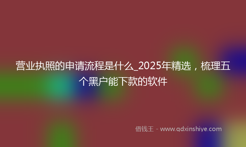 营业执照的申请流程是什么_2025年精选，梳理五个黑户能下款的软件