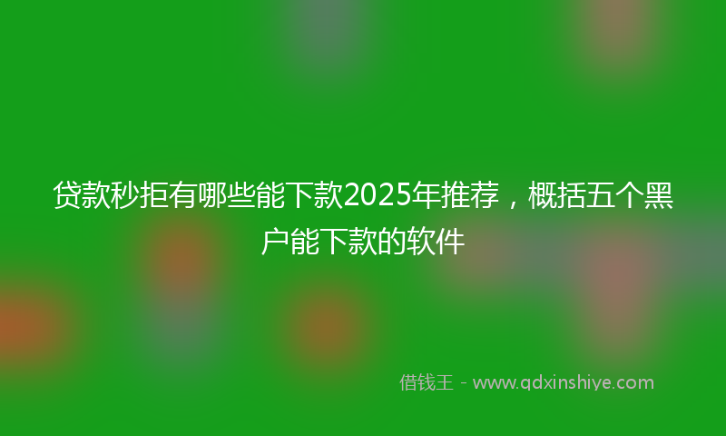 贷款秒拒有哪些能下款2025年推荐，概括五个黑户能下款的软件