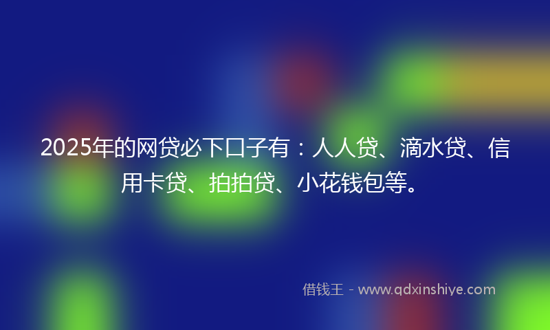 2025年的网贷必下口子有：人人贷、滴水贷、信用卡贷、拍拍贷、小花钱包等。