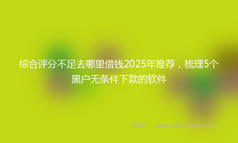 综合评分不足去哪里借钱2025年推荐，梳理5个黑户无条件下款的软件
