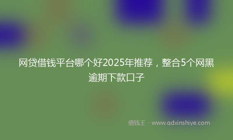 网贷借钱平台哪个好2025年推荐，整合5个网黑逾期下款口子